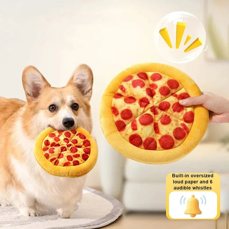 Jouet Pizza Peluche pour Chien avec Sifflet Ma boutique